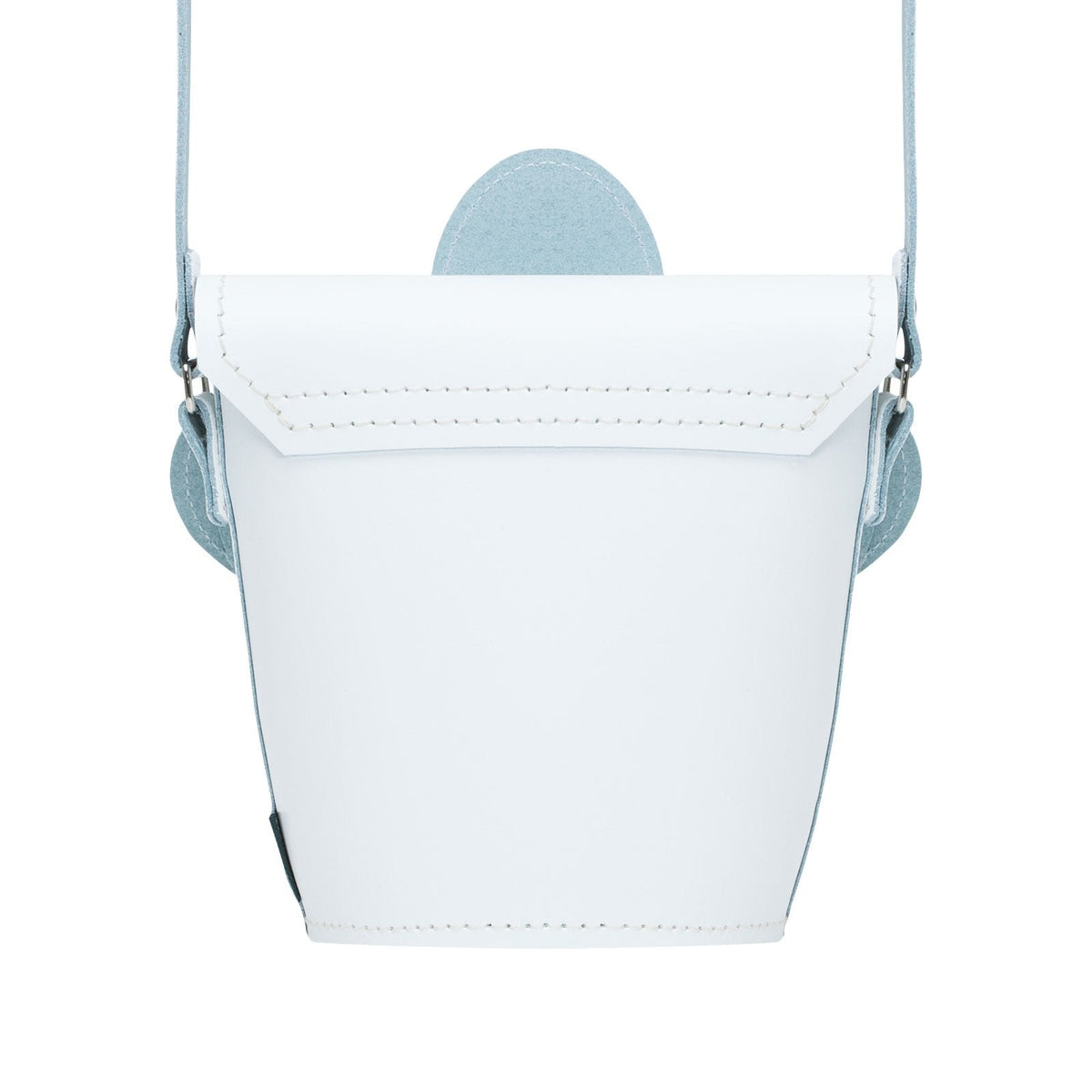 Handmade Leather Daisy Barrel Bag - White-3