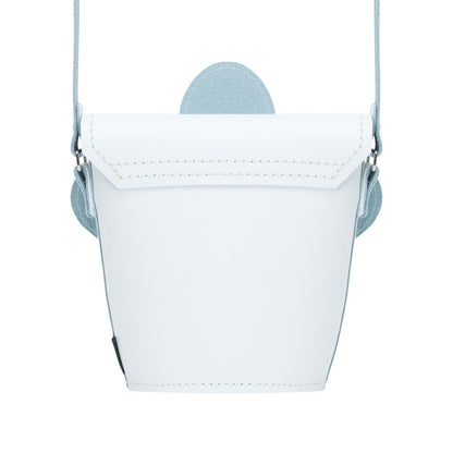 Handmade Leather Daisy Barrel Bag - White-3