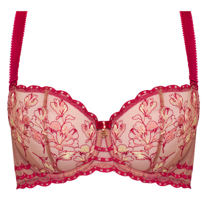 Sheer Mesh Embroidered Balconette Bra Daniela-4