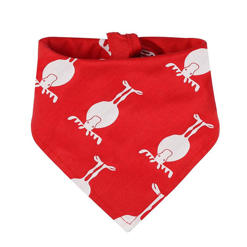 Festive Cotton Printed Pet Dress Triangle Scarf - Perfect For Christmas Cheer!