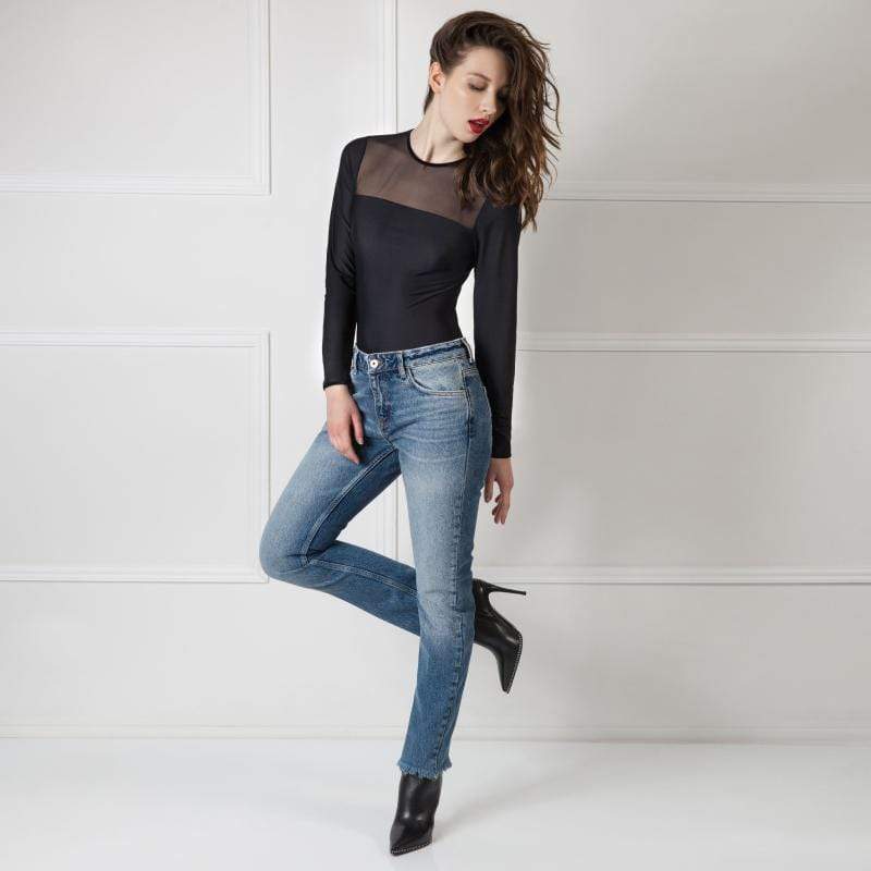 Delicate Long Sleeve Bodysuit With Garters Amoralle Be Daring-3