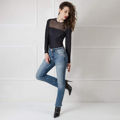 Delicate Long Sleeve Bodysuit With Garters Amoralle Be Daring-3