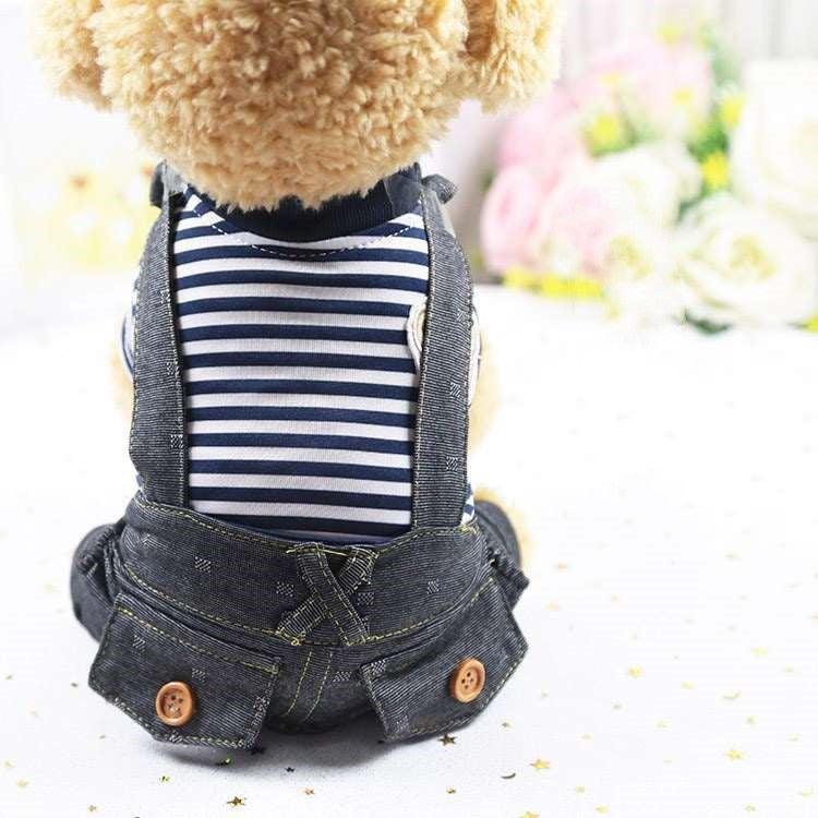 Denim Four-Legged Pet Dog Clothes: Casual Style For All Genders
