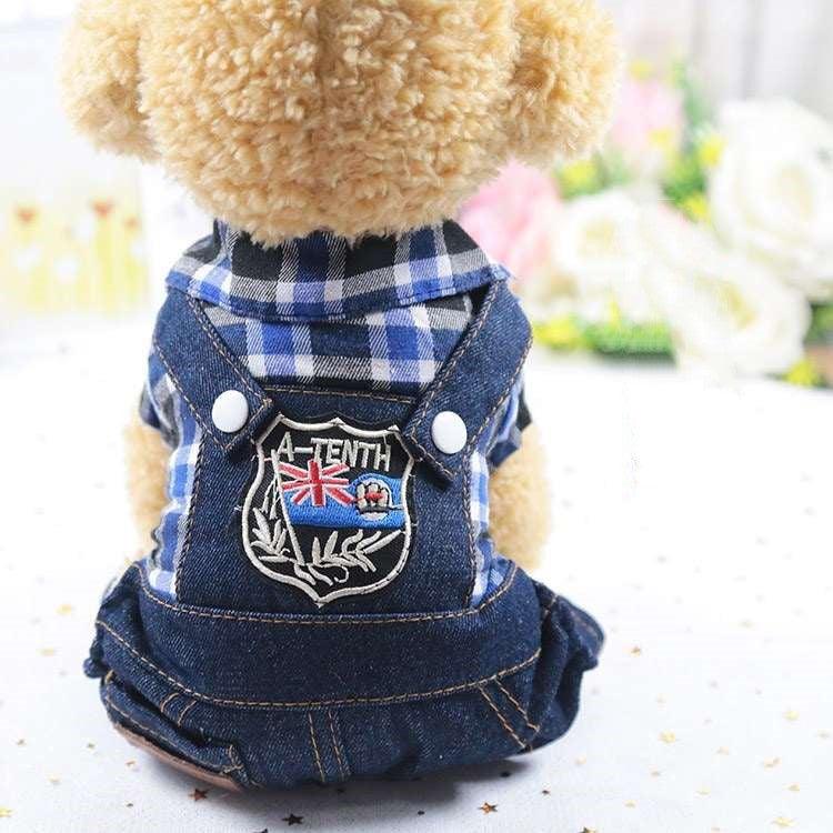 Denim Four-Legged Pet Dog Clothes: Casual Style For All Genders