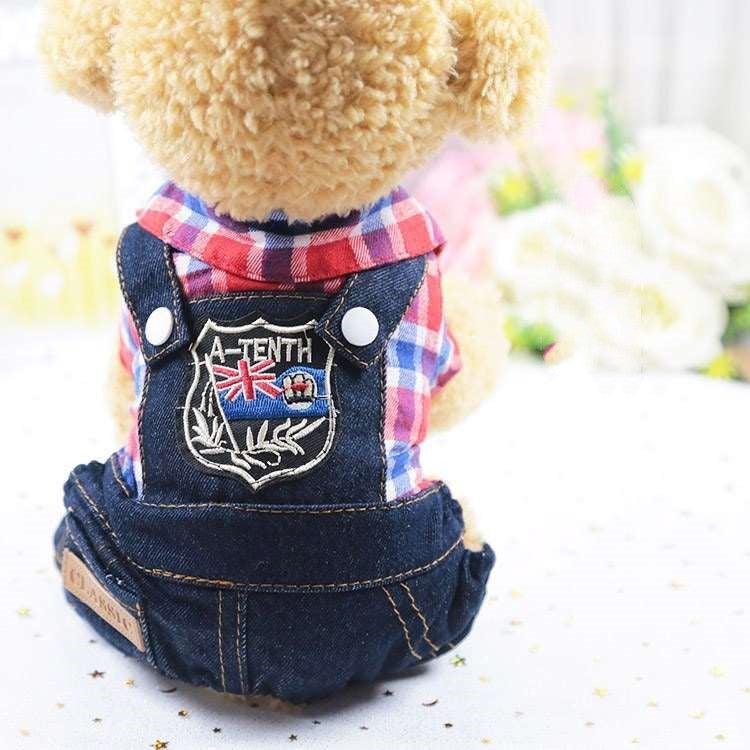 Denim Four-Legged Pet Dog Clothes: Casual Style For All Genders