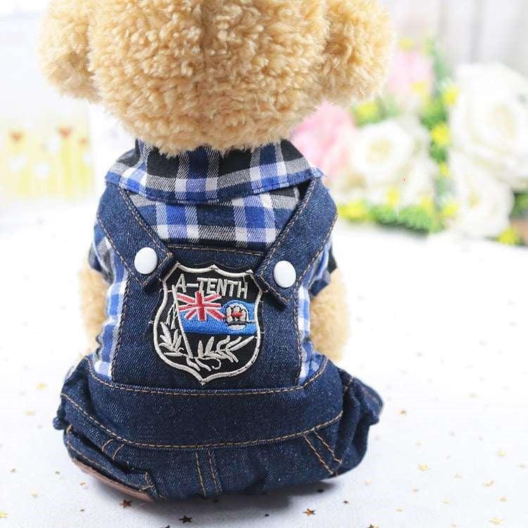 Denim Four-Legged Pet Dog Clothes: Casual Style For All Genders