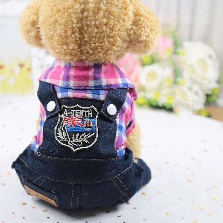 Denim Four-Legged Pet Dog Clothes: Casual Style For All Genders