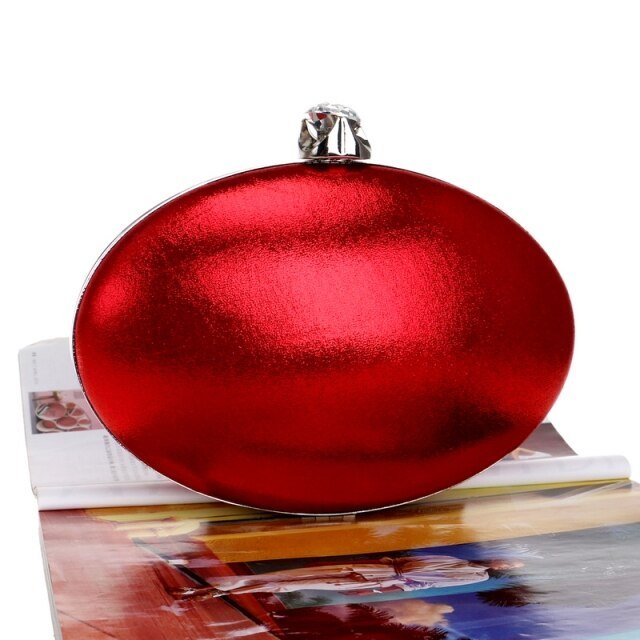 Design Egg Shaped Women Day Clutches Chain Shoulder Rhinestones Lady Wedding Party Evening Bags Mixed Color Wallets-5