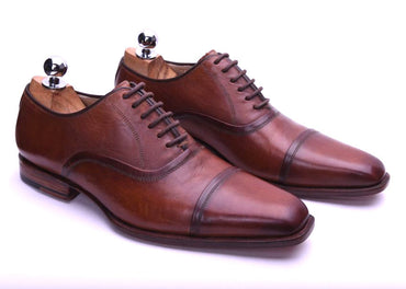 Napoli II - Brown Leather Oxford Shoes-1