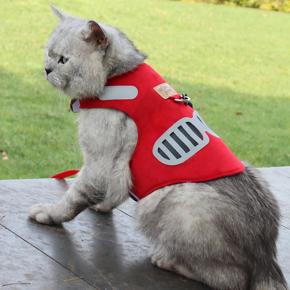 Soft And Breathable Reflective Cat Harness With Traction Rope