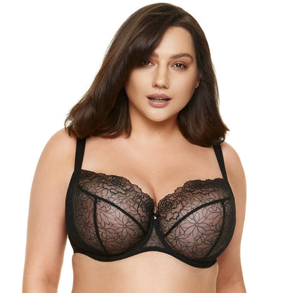 Sheer Mesh Balconette Bra Gorteks Pamela Black-4