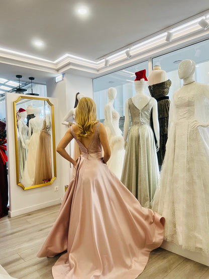 Seren Soft Pink Maxi Dress evening dresses-8