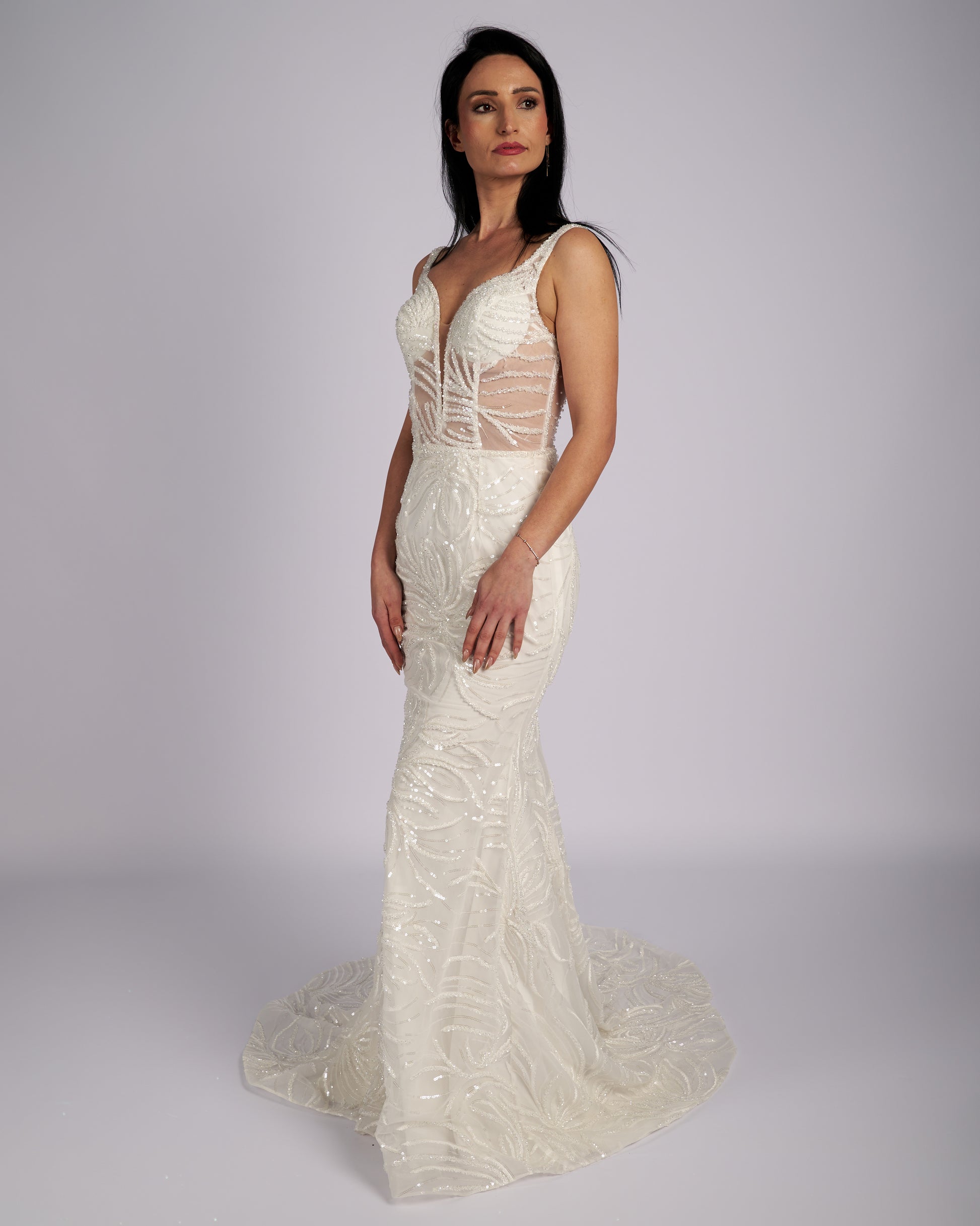 Amaryllis Hand Crystal Beaded Bridal Gown-4