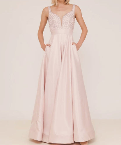 Seren Soft Pink Maxi Dress evening dresses-3
