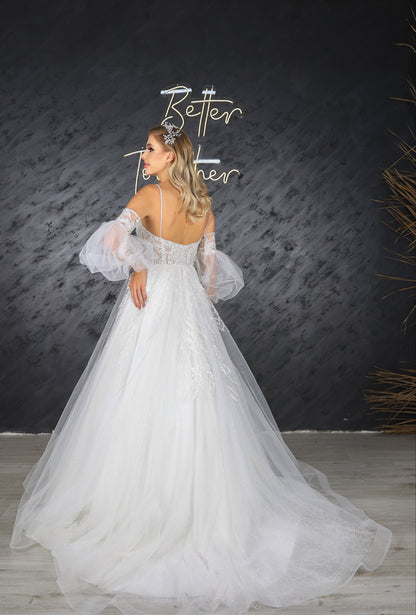 Edna narrow skirt a line wedding dress