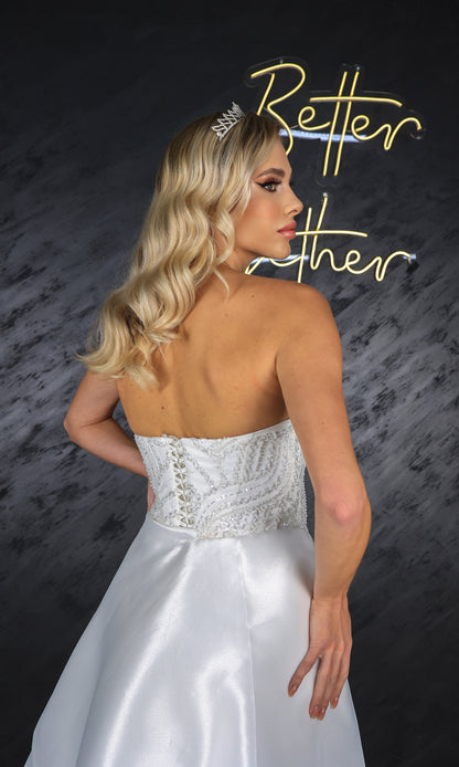 Alvin column wedding dress with skirt-4
