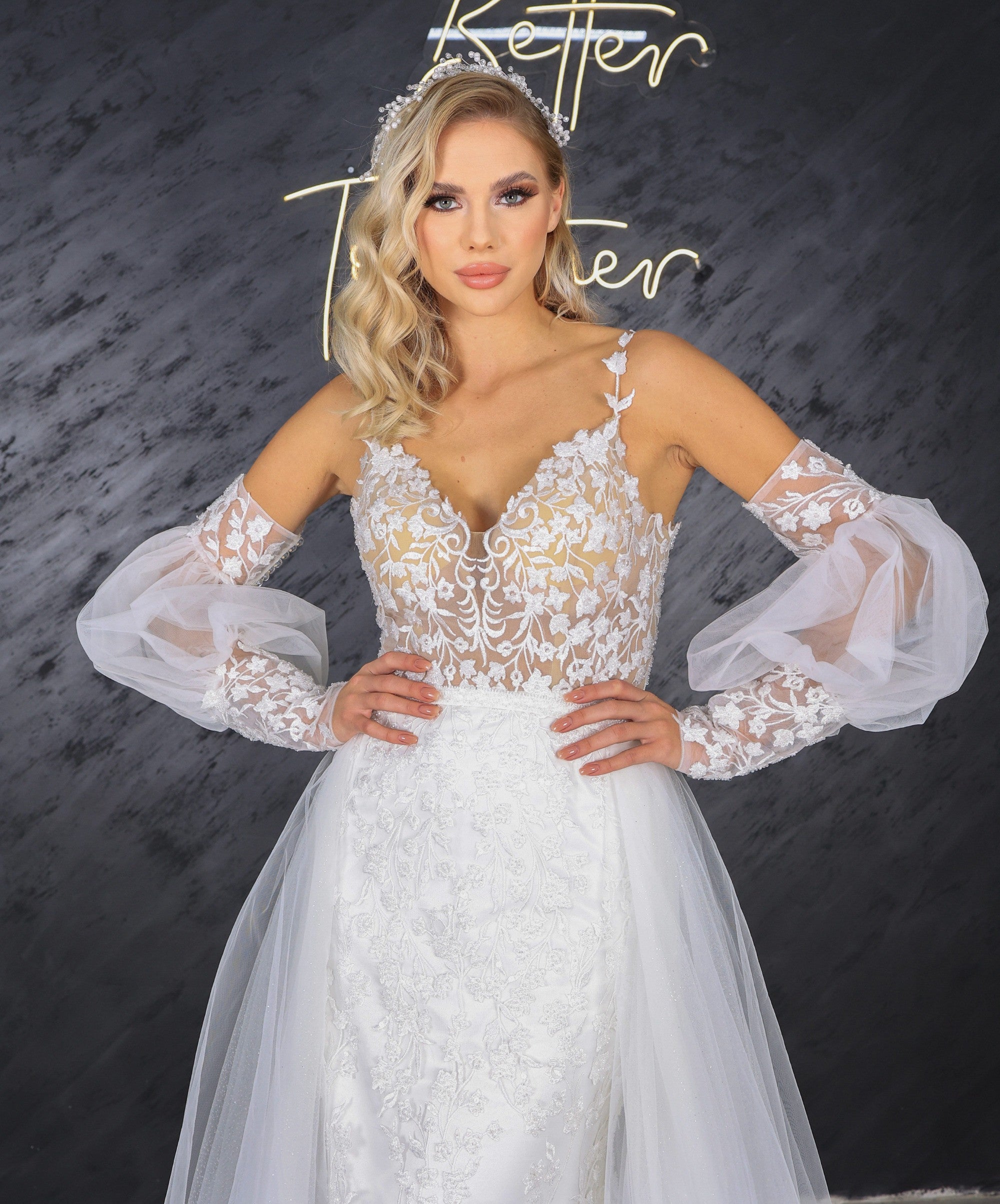 Mila column wedding dress-0