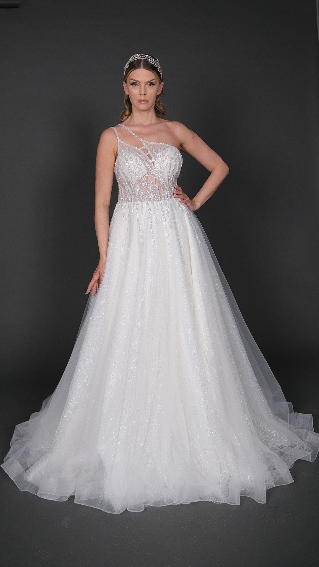 Lacın narrow skirt a line wedding dress-1