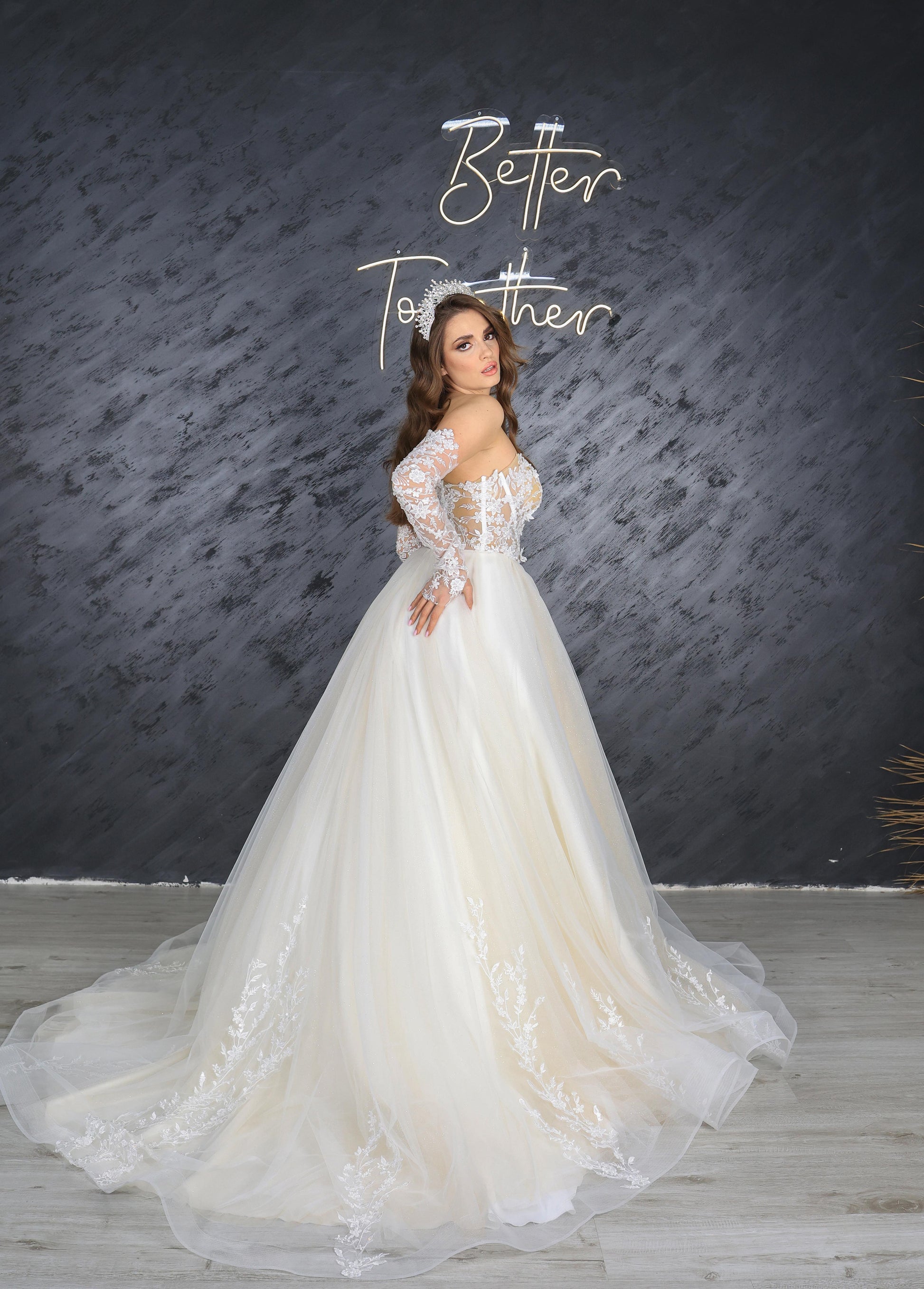 Karye narrow skirt a line wedding dress-4