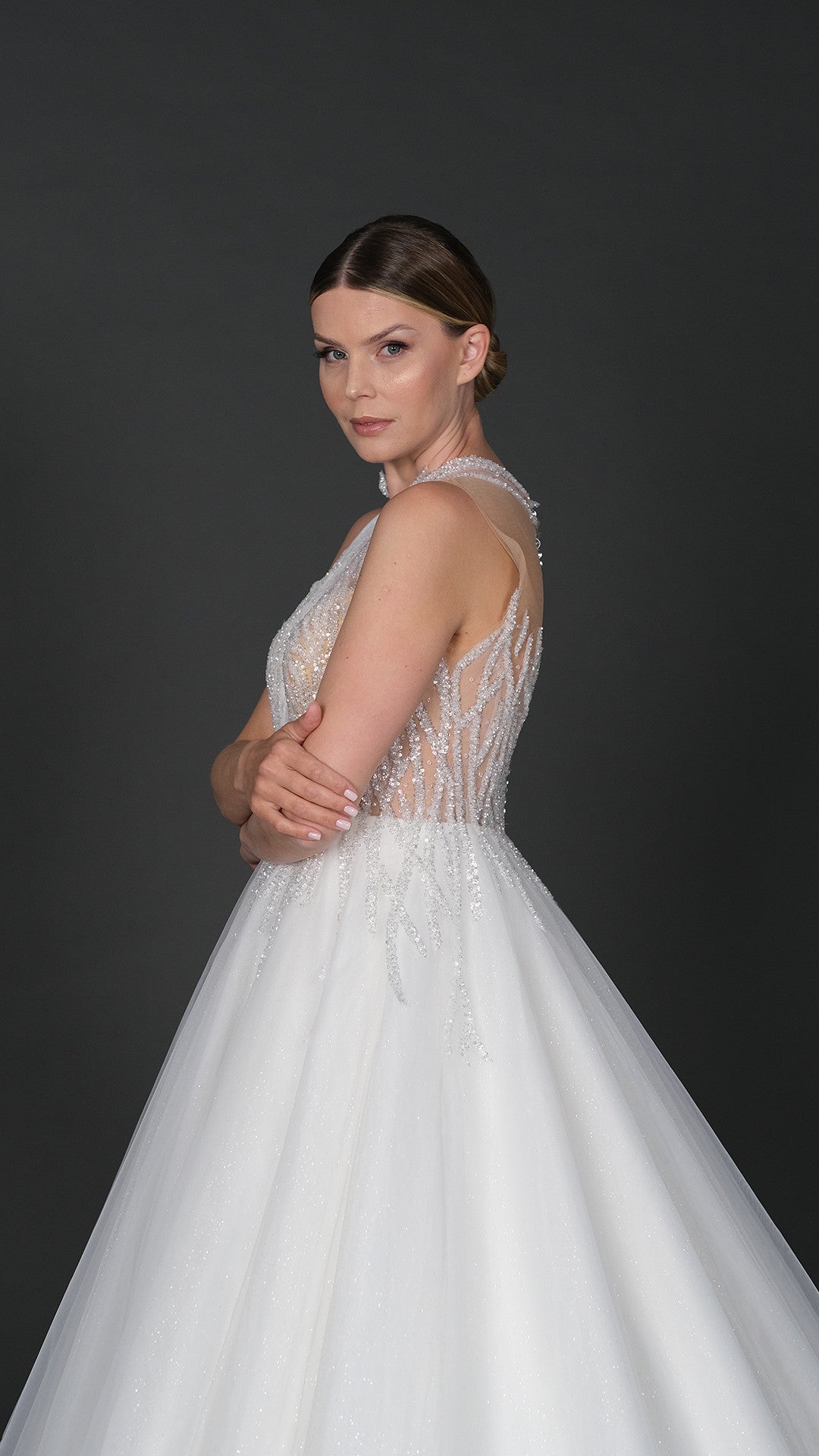 Katre narrow skirt a line wedding dress-4