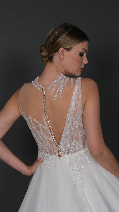 Katre narrow skirt a line wedding dress-2