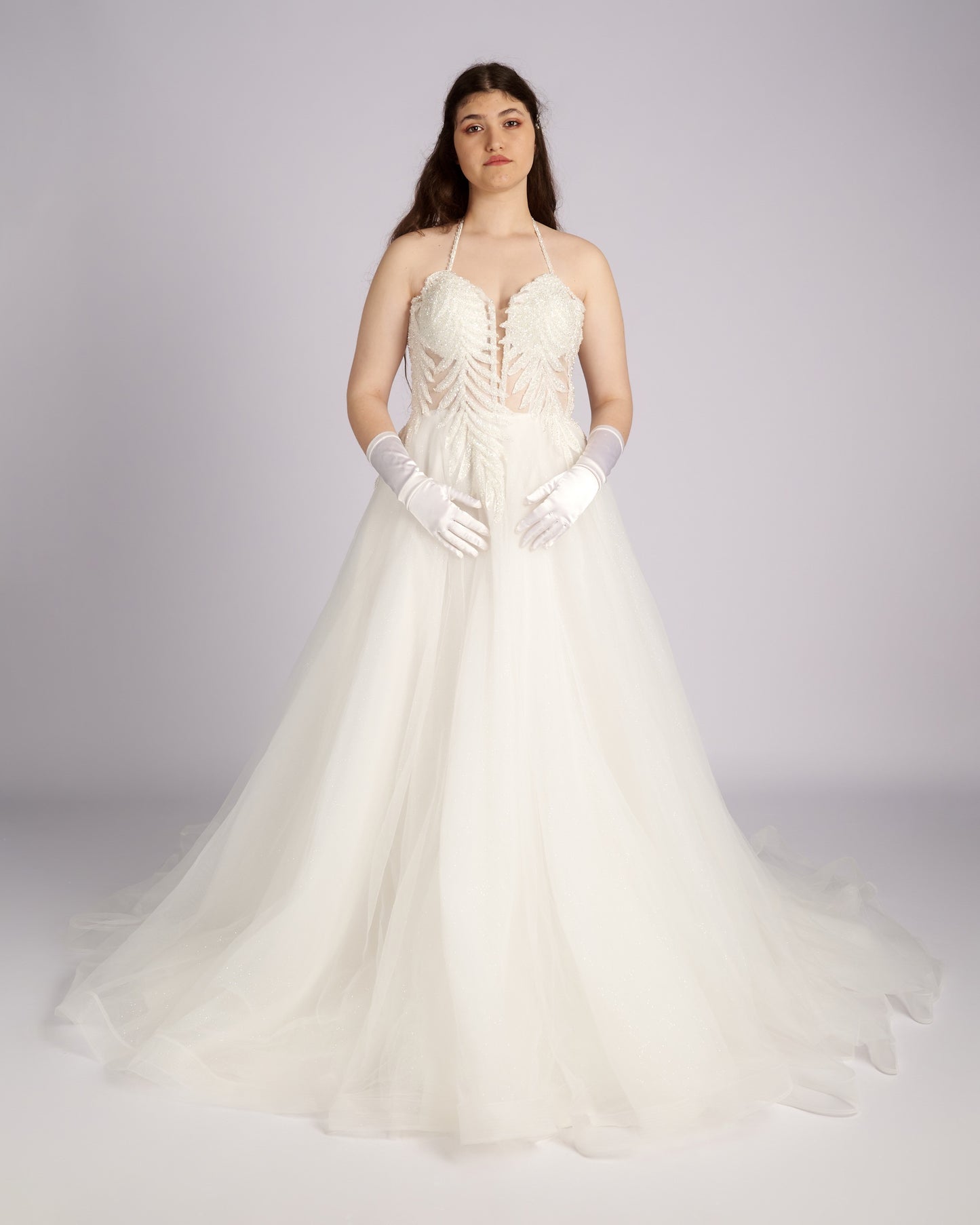 Danai Hand Beaded Crystal Bustier Wedding Dresses-0
