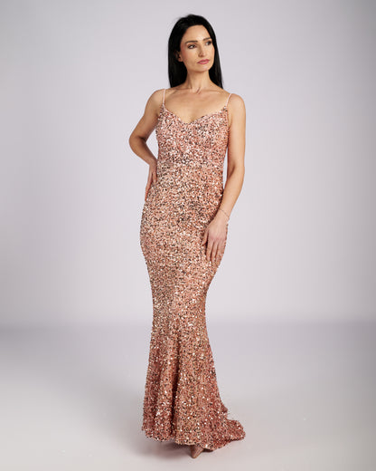 Pink Star Sequin Maxi Dress "evening dresses"-3