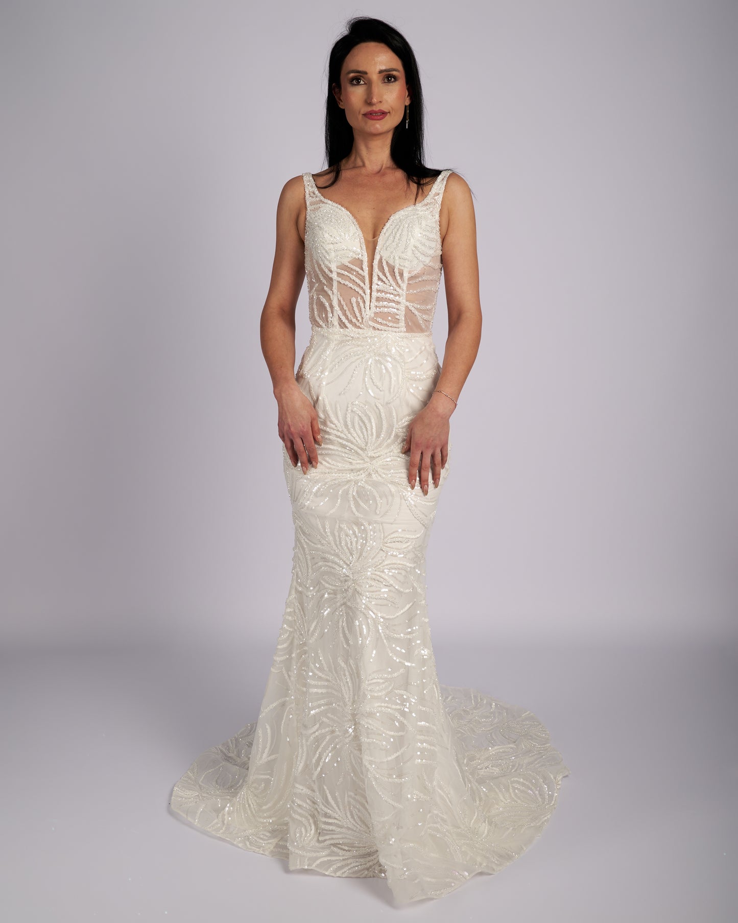 Amaryllis Hand Crystal Beaded Bridal Gown-3