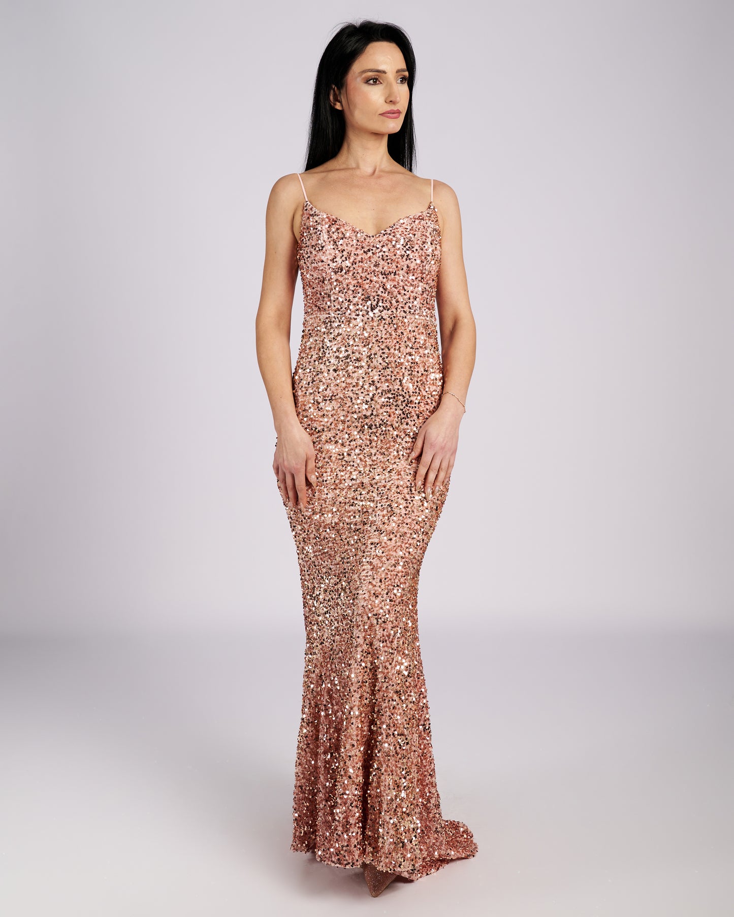 Pink Star Sequin Maxi Dress "evening dresses"-4