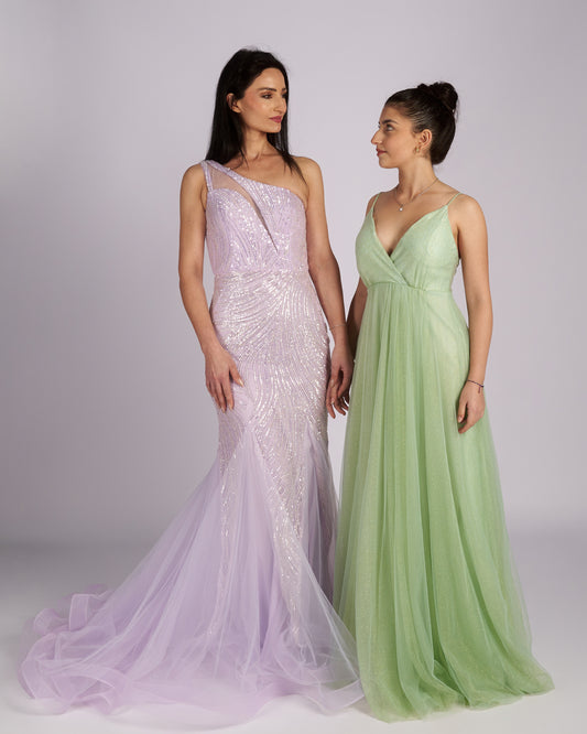 Nefeli Light Mint glitter dress "evening dresses"