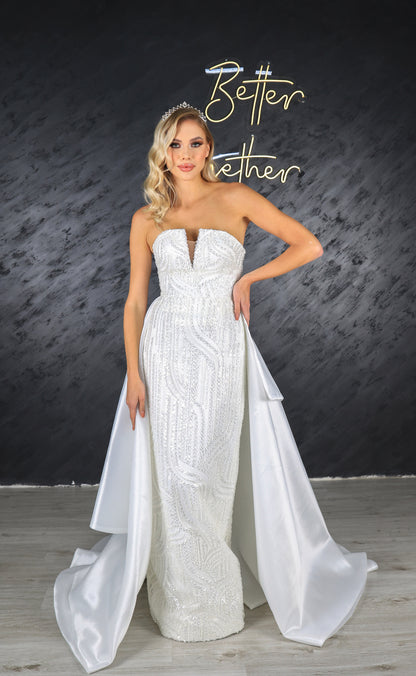 Alvin column wedding dress with skirt-1