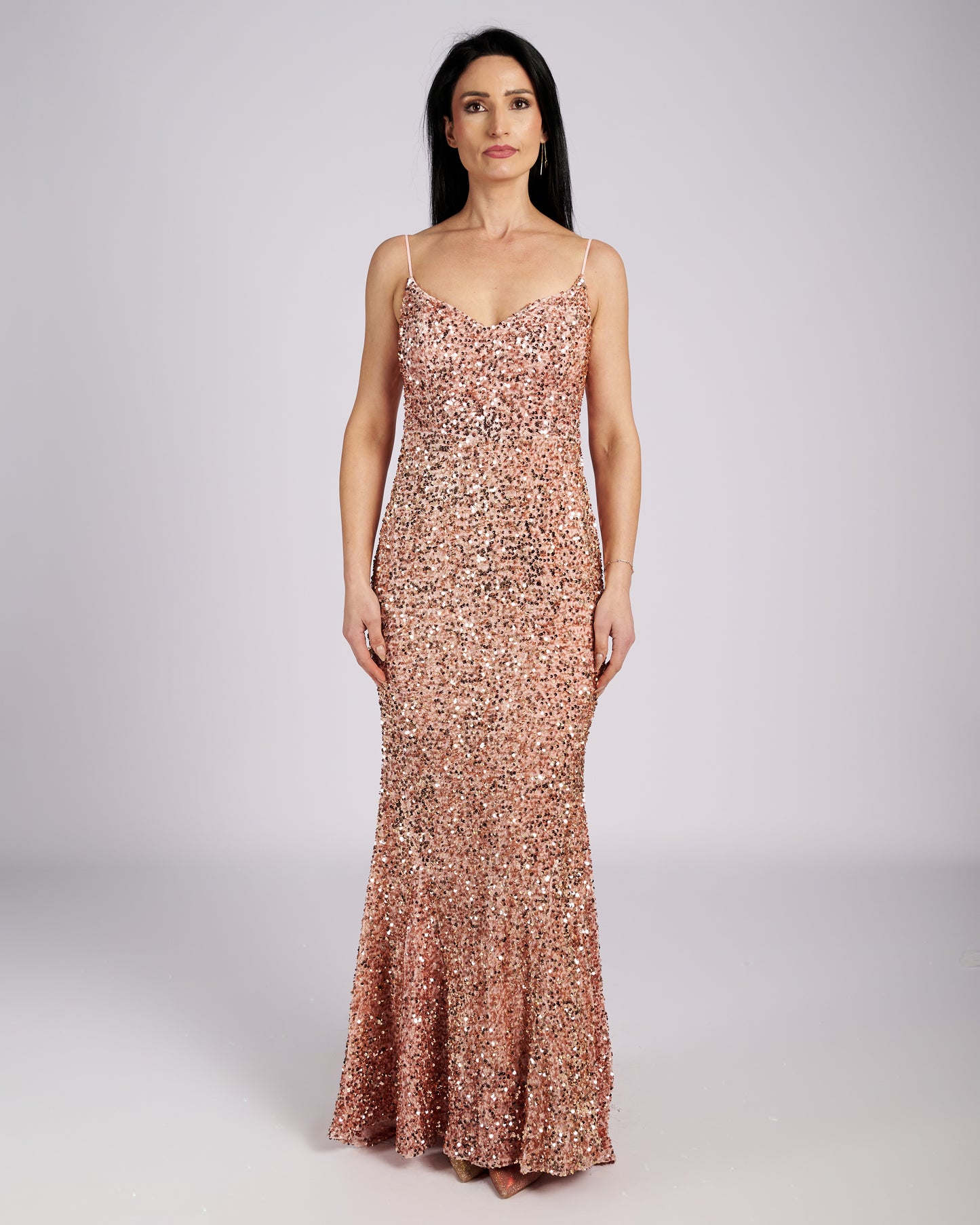 Pink Star Sequin Maxi Dress " φορέματα βραδινά "-2