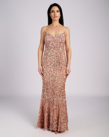 Pink Star Sequin Maxi Dress " φορέματα βραδινά "-2