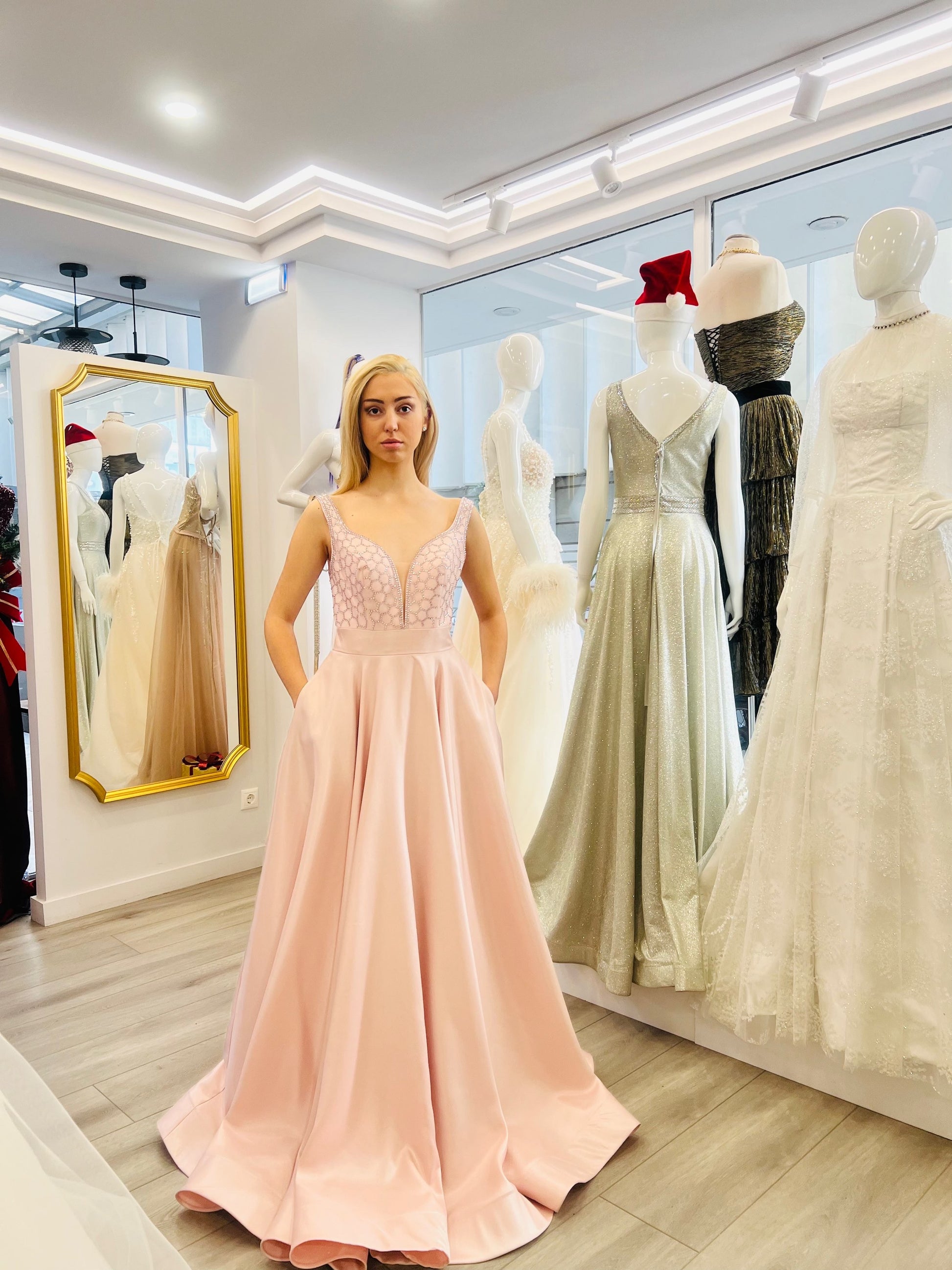 Seren Soft Pink Maxi Dress evening dresses-5