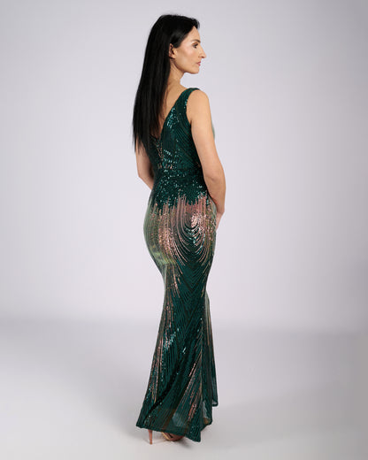 Celine Ombre Sequin Maxi Dress φορέματα βραδινά-2