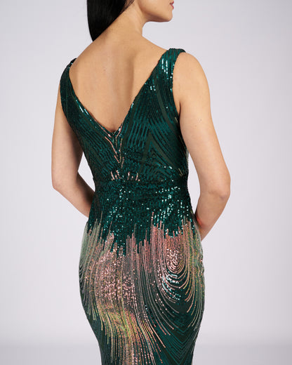 Celine Ombre Sequin Maxi Dress φορέματα βραδινά-3