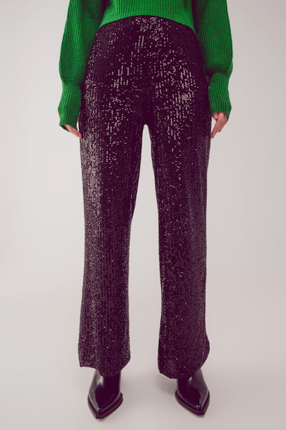 Sequin Wide Legs Pants-3