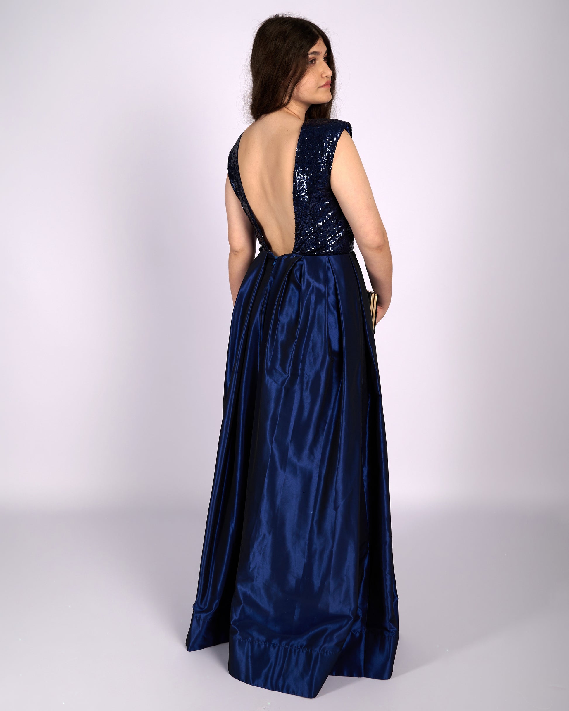 Josephine Royal Blue Sequin Taffeta Dress "evening dresses"