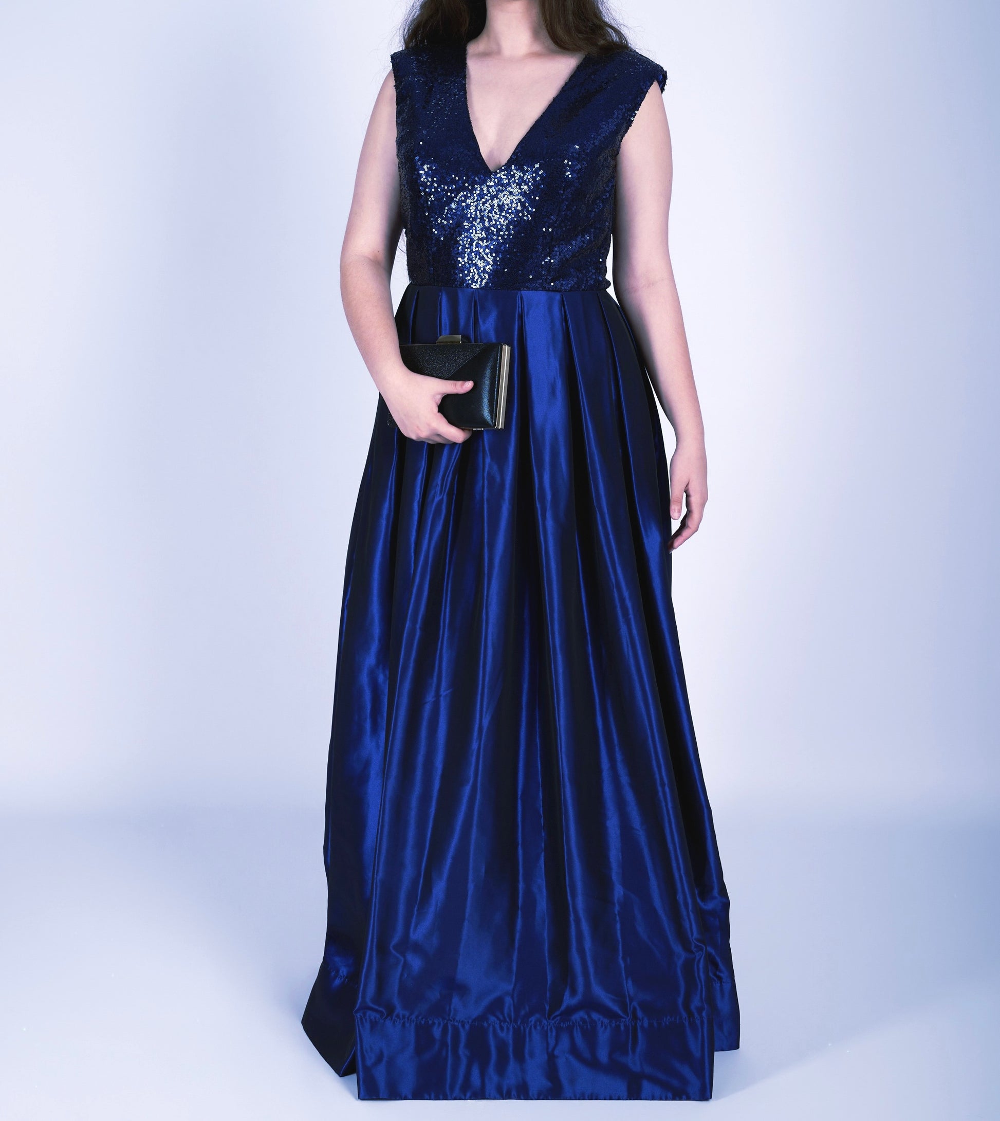 Josephine Royal Blue Sequin Taffeta Dress "φορέματα βραδινά"-2