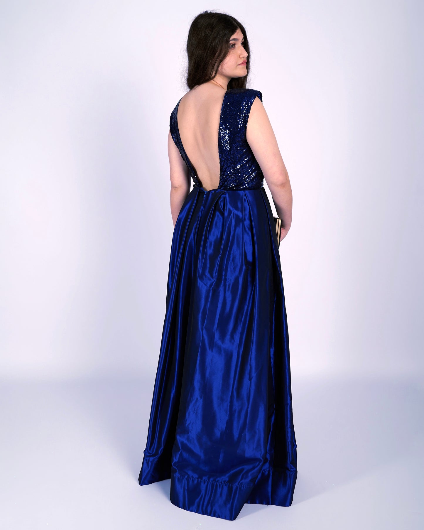 Josephine Royal Blue Sequin Taffeta Dress "φορέματα βραδινά"-0