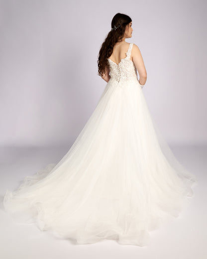 Augustine Hand Beaded Embroidery Lace with Crystals Wedding Dresses-3