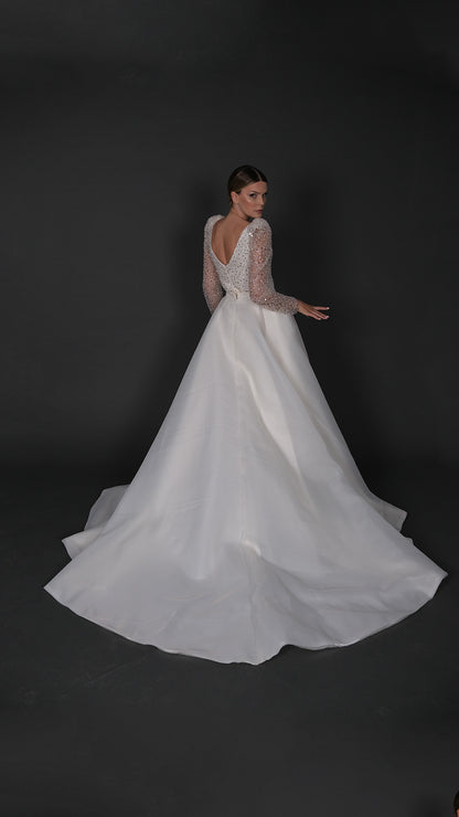 PEKAY narrow skirt a line wedding dress-2