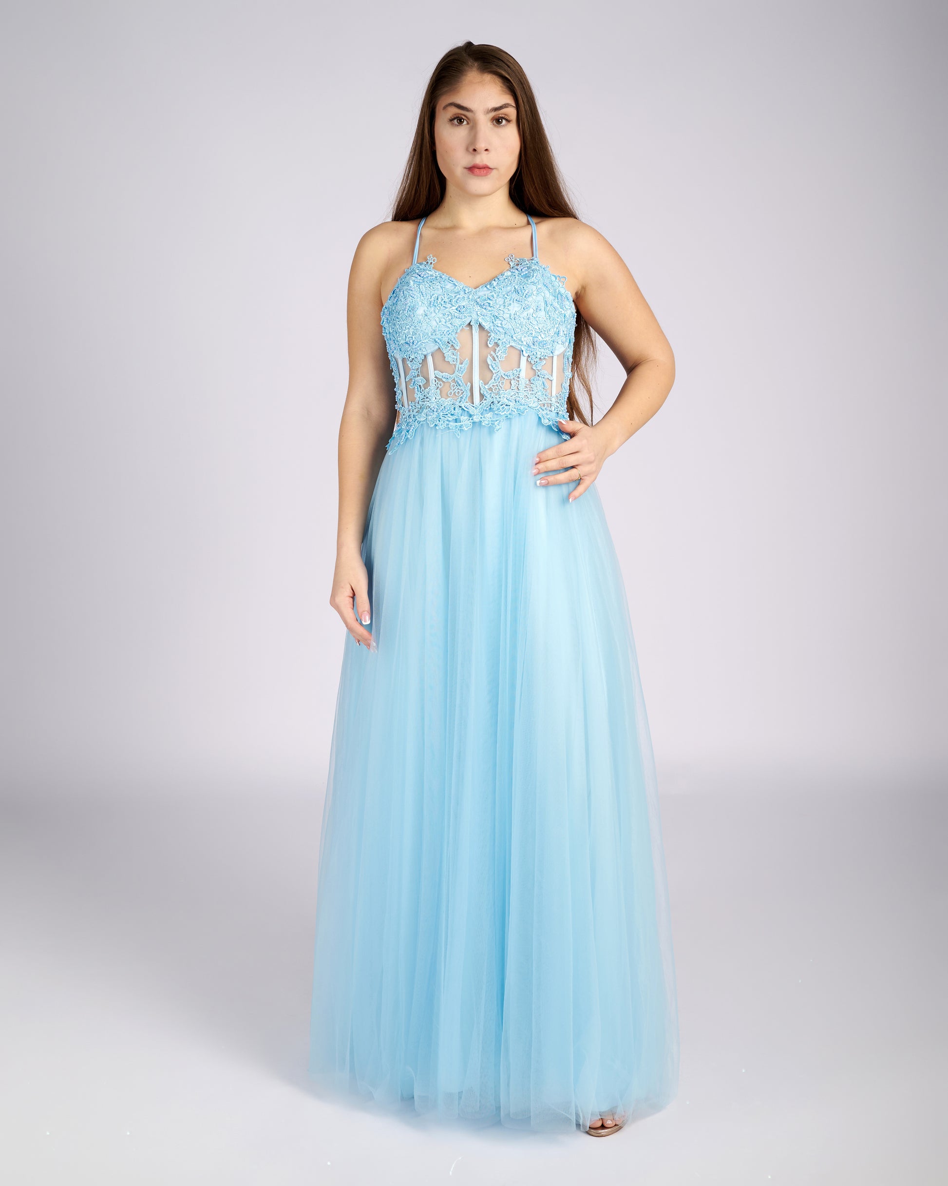 Bessie Blue Sky Sparkle Prom Dress-3