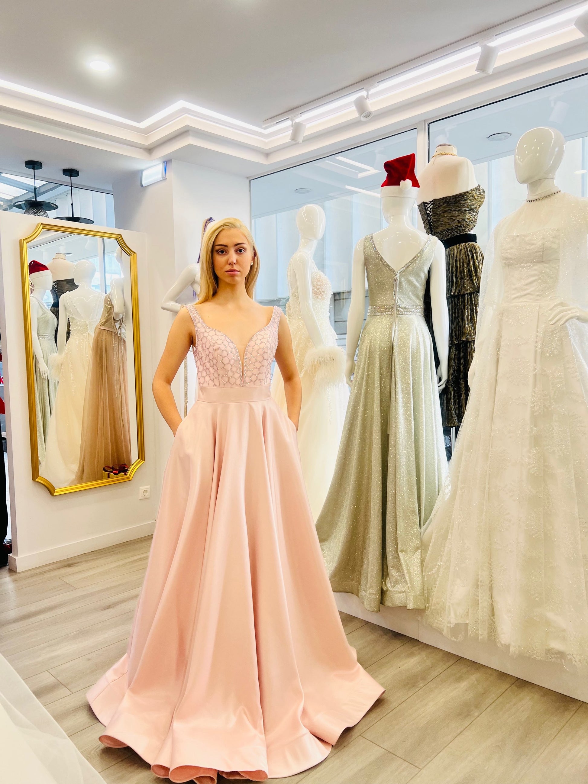 Seren Soft Pink Maxi Dress evening dresses-9