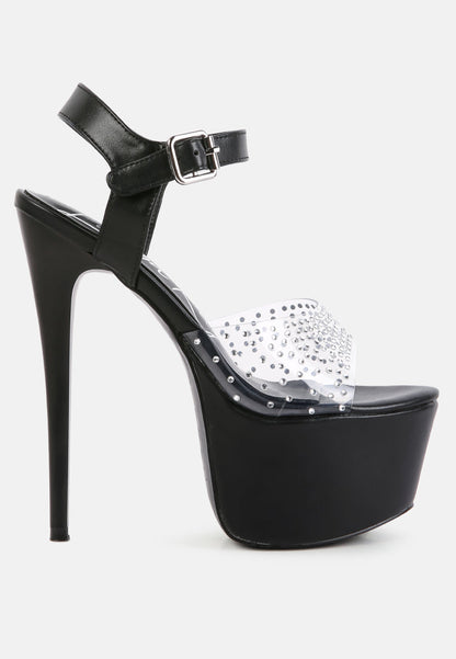 First Date Ultra High Heel Clear Sandals-5