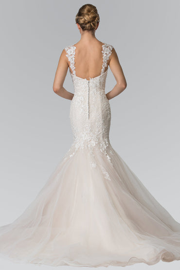 Lace Embellished Mermaid Style Wedding Dress GLGL2367-1