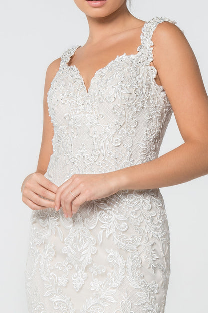 Lace and Jewel Embellished Mermaid w/ Tail Long Wedding Dress GLGL2819