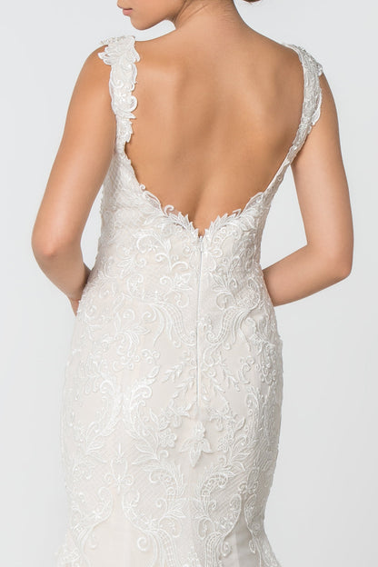 Lace and Jewel Embellished Mermaid w/ Tail Long Wedding Dress GLGL2819