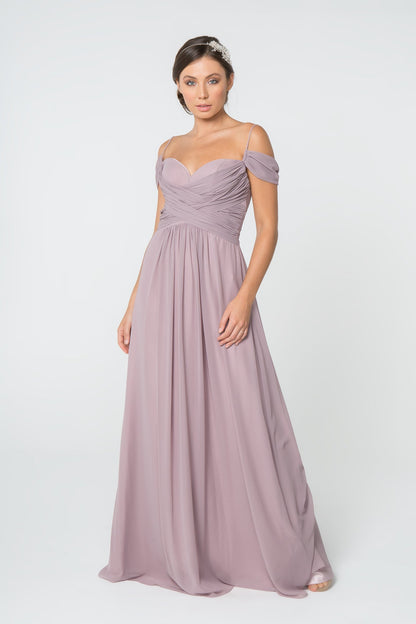 Luminous Chiffon Ruched Sweetheart Long Bridesmaid Luxurious Formal Gown for Formal GLGL28-4