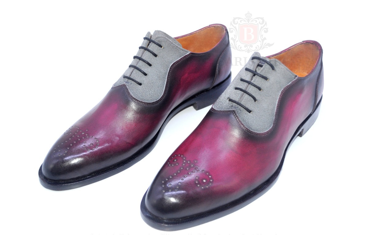 Logan II - Burgundy Saddle Oxford Shoes-3